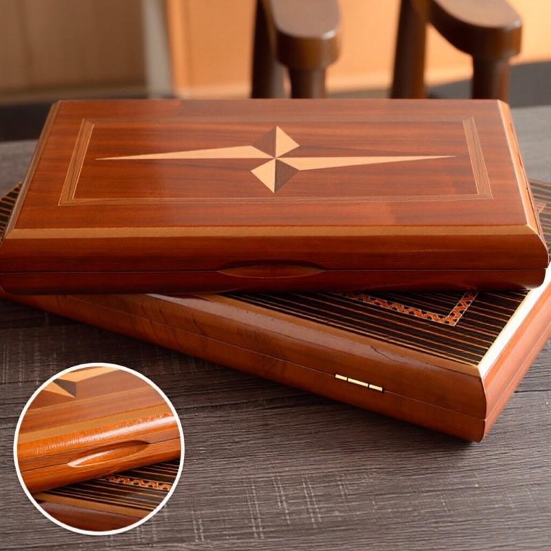 Board Game Harvest - Backgammon Kayu Solid 11-19 Inci Set