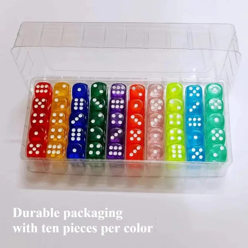 Board Game Digital - 100 Buah Dadu Akrilik Berwarna 14mm