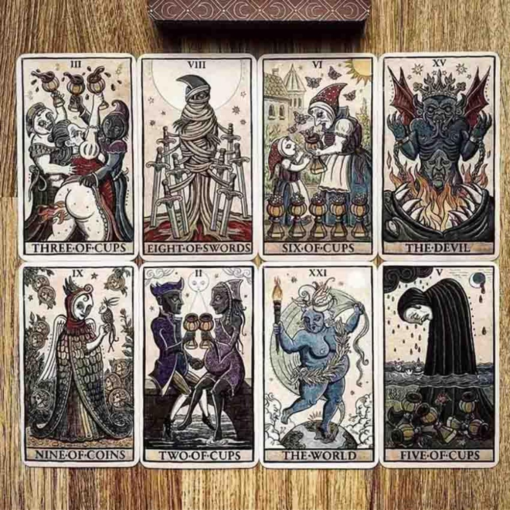 Board Game Research - Trionfi Luna ilustrasi Tarot 12x7 cm