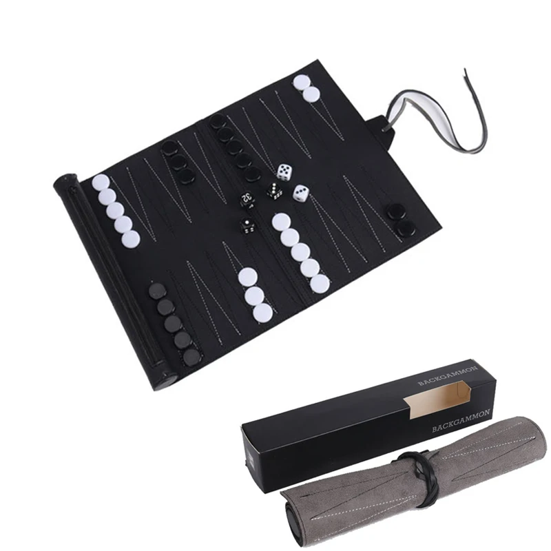 Board Game Harvest - Set Backgammon gulung portabel, Set permainan