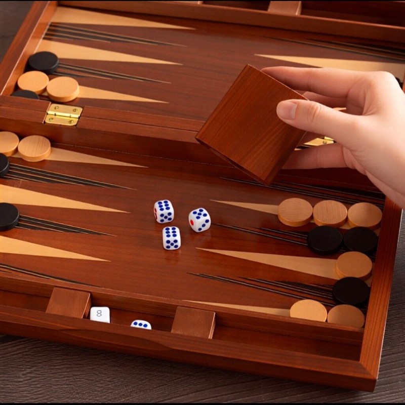 Backgammon Kayu Solid 11-19 In - Board Game Harvest ulasan dan harga